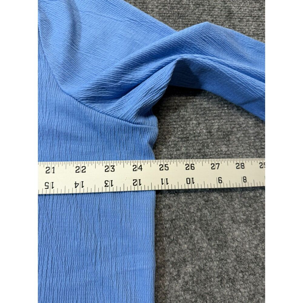 Belle by Kim Gravel 2 Piece Set Women L Blue Button Shirt Wide Leg Pants Travel - Picture 8 of 15